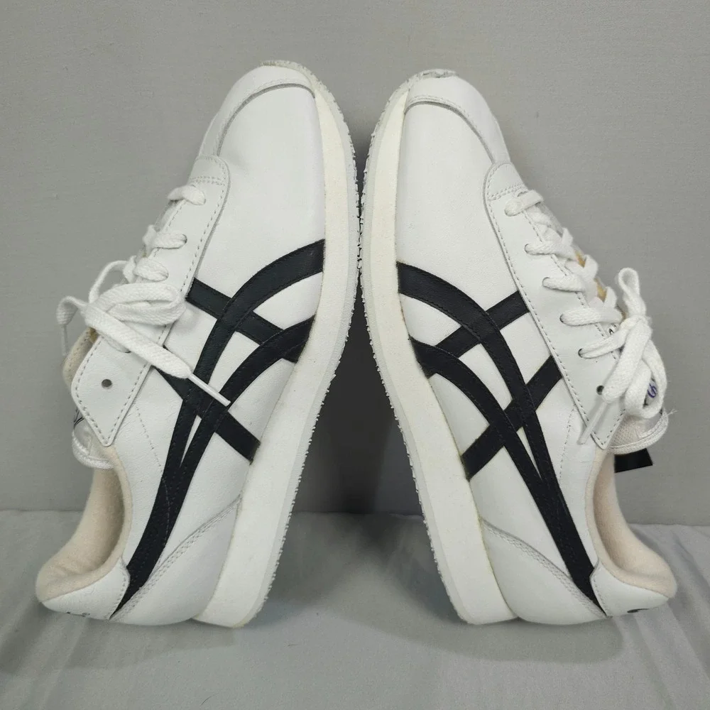 Vtg Asics Cheer Shoes Women 9.5 White Black Leather NCA Cheerleading
